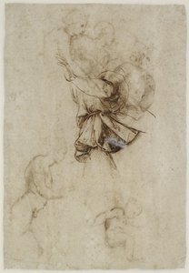 Verso：天使の衣服の研究、WA1846.190 作： Raffaello Sanzio Raphael
